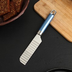 Нож для фигурной нарезки доляна lаgооnа, 25 см, нержавеющая сталь, цвет голубой металлик