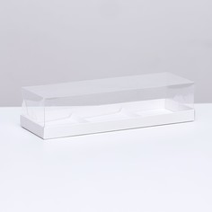 Коробка для муссовых пироженных 3 штуки, 26x8,5x6 белый Upak Land
