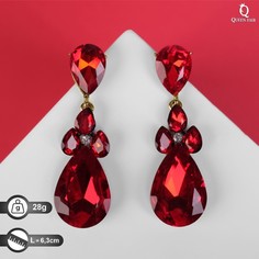 Серьги висячие со стразами Queen Fair