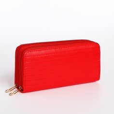 Кошелек на молниях, цвет красный No Brand