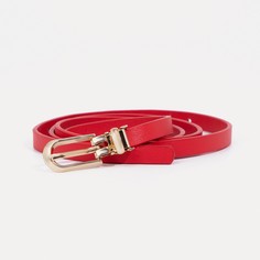 Ремень женский, ширина 1 см, пряжка металл, цвет красный No Brand