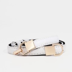 Ремень женский, ширина 1 см, пряжка металл, цвет белый No Brand