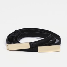 Ремень женский, ширина 1 см, пряжка металл, цвет черный No Brand