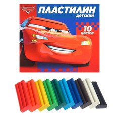 Пластилин 10 цветов, 150 г, тачки Disney