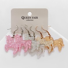 Серьги акрил набор 3 пары Queen Fair