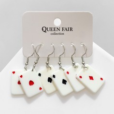 Серьги акрил набор 3 пары Queen Fair
