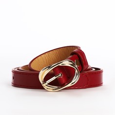 Ремень женский, ширина 2 см, винт, пряжка металл, цвет бордовый No Brand