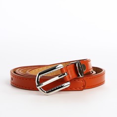 Ремень женский, ширина 1.4 см, винт, пряжка металл, цвет рыжий No Brand