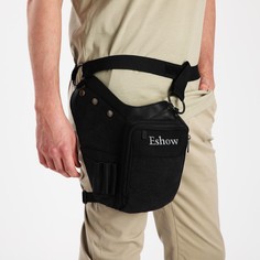 Поясная сумка на молнии, 3 наружных кармана, зацеп на ногу цвет черный No Brand