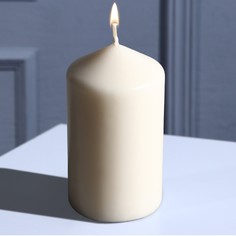 Свеча-столбик интерьерная, белая, 5,5х10 см No Brand
