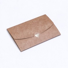 Конверт под сертификат с тиснением, крафт, 10,5 х 7 см набор 10 шт No Brand