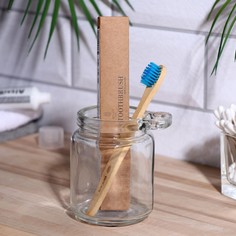 Бамбуковая зубная щетка biocase, мини, синяя No Brand