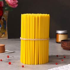 Церковная свеча из воска №120, желтый, 1кг No Brand