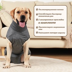 Попона послеоперационная, полиэстер+спандекс, s (ог 52-60, от 36-43 см, вес 20-26 кг) Пижон