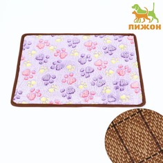 Коврик для отдыха животных, двусторонний (флис+ротанг), 40 х 30 см, сиреневый Пижон