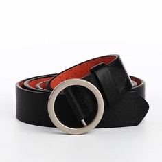Ремень женский, ширина 3 см, пряжка металл, винт, цвет черный No Brand