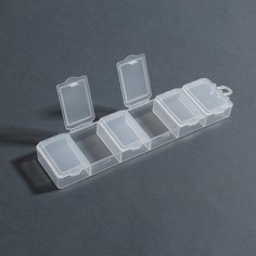 Органайзер для декора, 6 секций, размер 14 × 3,5 × 1,3 см, цвет прозрачный Queen Fair