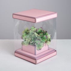 Коробка для цветов с вазой и pvc окнами складная Дарите Счастье