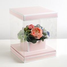 Коробка для цветов с вазой и pvc окнами складная follow your dreams, 23 х 30 х 23 см Дарите Счастье