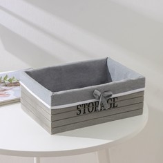 Корзина для хранения доляна storage, 28,5×19×11 см, большая, цвет серый