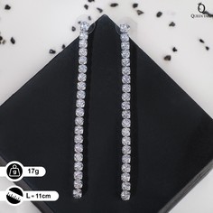 Серьги висячие со стразами Queen Fair
