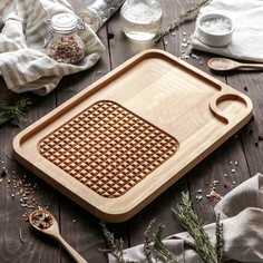 Доска сервировочная доляна, 35×23×1,8 см, пропитка маслом, береза