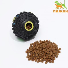 Квакающий мяч для собак, жесткий, 7,5 см, черный Пижон