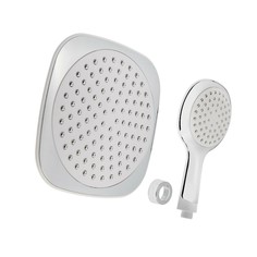 Набор душевых леек для стационарных смесителей zein, квадратной формы, пластик, белый/хром