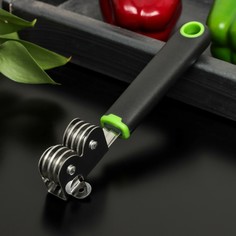 Точилка для ножей доляна lime, 18,3×3,5 см, цвет черно-зеленый