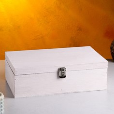 Подарочный ящик 34×21.5×10.5 см деревянный 3 отдела, с закрывающейся крышкой, состаренный Дарим красиво