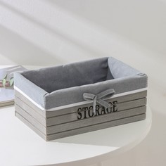 Корзина для хранения доляна storage, 24×15×10 см, средняя, цвет серый