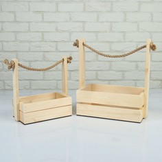 Набор кашпо деревянных 2 в 1 (25×15×30; 21×12×23 см) Дарим красиво