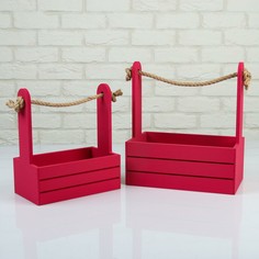 Набор кашпо деревянных 2 в 1 (25×15×30; 21×12×23 см) Дарим красиво