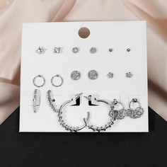 Серьги набор 9 пар Queen Fair
