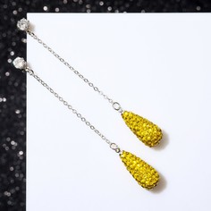 Серьги висячие со стразами No Brand