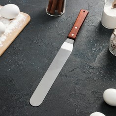 Лопатка-палетка с деревянной ручкой, изогнутая, 36,5 см No Brand
