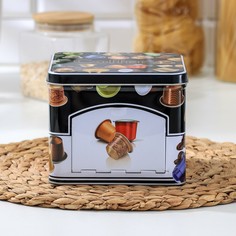 Банка для капсул кофемашины coffee, 17×10 см, цвет черный No Brand