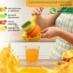 Соковыжималка ручная доляна juicer, цвет желто-зеленый