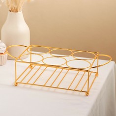 Подставка из нержавеющей стали для кружек universal, 34×16×9,5 см, цвет золотой No Brand