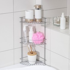 Полка угловая 3-х ярусная slim, 25×18×45 см, цвет хром No Brand