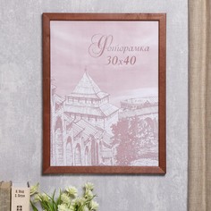 Фоторамка сосна с24 коричневая 30х40 см (пластиковый экран) No Brand