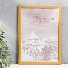 Фоторамка сосна с19 золото 21х30 см (пластиковый экран) No Brand
