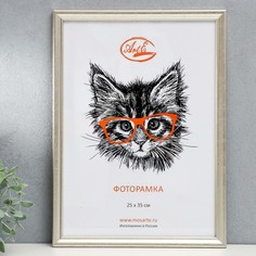 Фоторамка пластик 25х35 см, состаренное серебро (пластиковый экран) No Brand