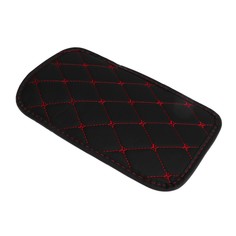Коврик на подлокотник 29×19, экокожа, черный с красной строчкой No Brand