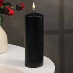 Свеча - цилиндр, 5х15 см, черная лакированная, 14 ч Дарим красиво