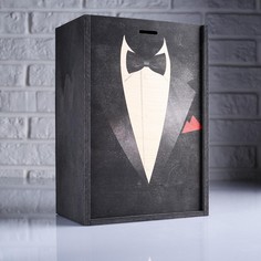 Коробка подарочная 20×12×30 см деревянная пенал Дарим красиво