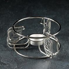 Подставка-подогрев для чайника, 13,5×13,5×6 см, цвет серебряный No Brand