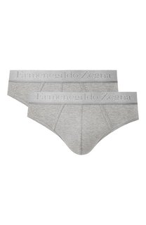 Комплект из двух хлопковых брифов с широкой резинкой Ermenegildo Zegna