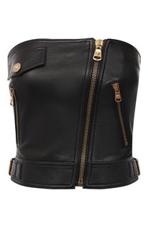 Кожаный топ Versace