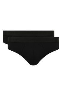 Комплект из двух хлопковых брифов с широкой резинкой Ermenegildo Zegna